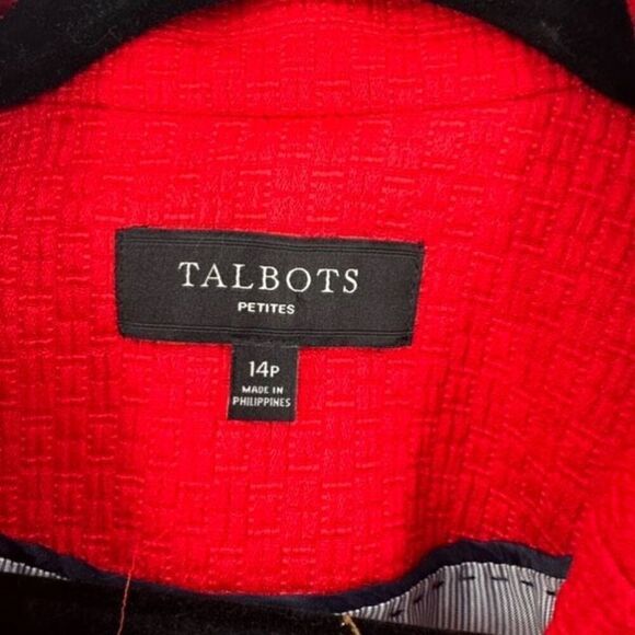 Talbots Women's Petite Notch Lapel Double Breasted Red Blazer Jacket Size 14P‎ - Picture 3 of 11